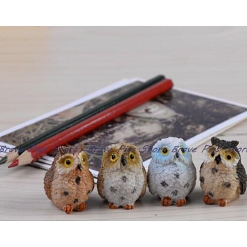 1PC Pvc Cartoon Cute Owl Chic Garden Owl Moss Terrarium Desktop Decor Crafts Bonsai Animals Miniature Diy