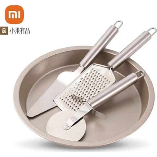 Pizza Pan Set Baking Tools for Oven Sa Pan Cutting Wheel Spatula Cheese Planer Baking Four-piece Set for youpin youpin