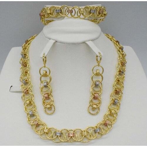 New High Quality Dubai Jewelry ball Set Gold color Nigerian Wedding African Jewelry Sets Parure Bijoux Femme
