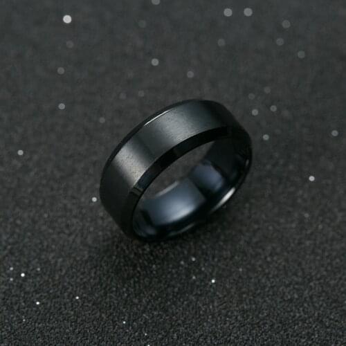New 2017 Stainless Steel Ring Black Trendy Wedding Bands Rings