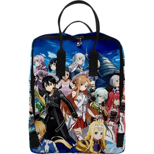 New Backpacks Anime Sword Art Online SAO Men Women School Bags Multi Pocket Travel Bag 3D Teenage Notebook Backpack Shoulder Bag