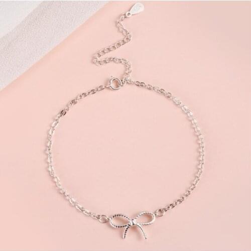 New Temperament Female Simple 925 Sterling Silver Jewelry Not Allergic Stylish Bow Butterfly Gift Bracelets SB53