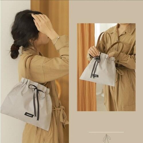 Drawstring Casual Shoulder Bag Fashion Exquisite Shopping Travel Handbags High Capacity Simplicity Storage Womens Cosmetic Bag