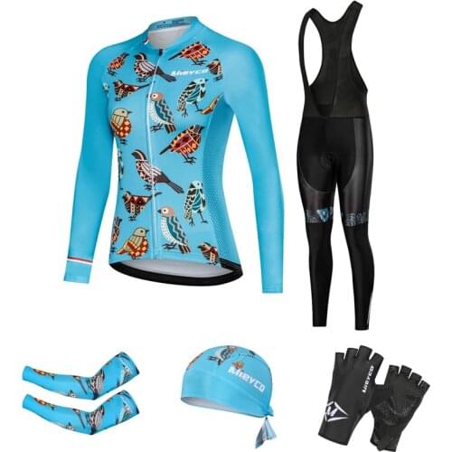Pro Long Sleeve Cycling Clothing Set Top Quality Autumn Bicicleta Jerseys Mujer MTB Bicycle Racing Roupa De Ciclismo Feminina