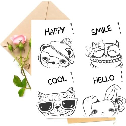 Lovely Animals / Hello Transparent Clear Stamps For DIY Scrapbooking Card Making Stamps Fun Decoration Supplies