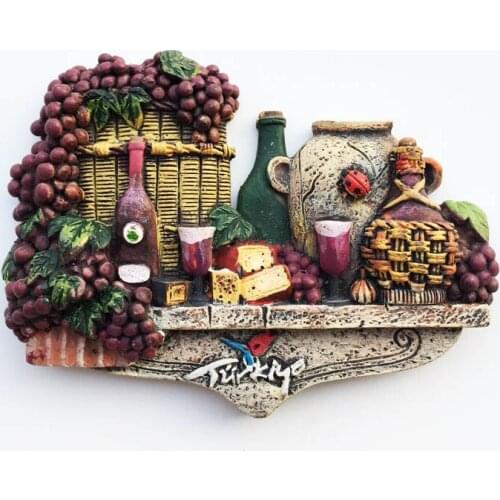 QIQIPP Turkeys creative cultural tourism commemorative refrigerator stickers grape wine moonlight cup decorative crafts