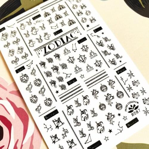 R-087 Four-color constellation 3D Back glue Nail decal Nail sticker Nail decoration Nail art Nail tool Nail ornament