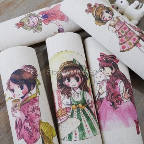 Hand dyed 5 Assorted Cotton Linen Printed Quilt Fabric For DIY Sewing Patchwork Home Textile Decor 20x20cm Girl is a princess