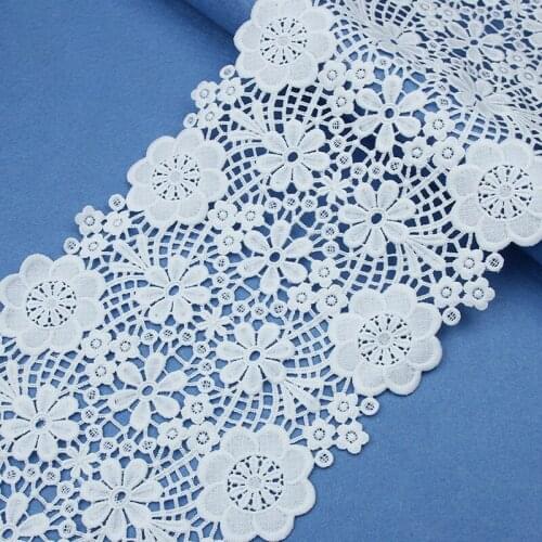 5yard 21cm Milk Silk Fabric Lace Diy WaterSoluble Embroidery HighGrade Curtain Dress Sewing Trim Non Elastic Garment Accessories