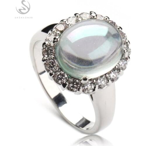 SHUNXUNZE Fashion engagement rings for women accessories Explosion models clear Cubic Zirconia Rhodium Plated R759 size 6 7 8 9