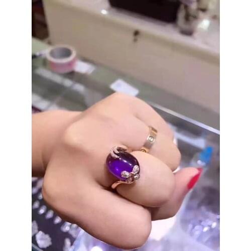 Natural And Real amethyst ring, 925 silver Ring, gemstone, authentic color, clean Pure