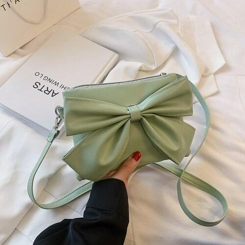 Bowknot Shoulder Bag 2021 Summer Leather Handbags Luxury High Quality Crossbody Bags Small Square Bag Sac De Luxe Femme
