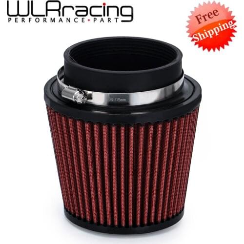 Neck 4" 100mm Universal Car High Flow Cold Air Intake Air Filter Power Intake Air Inlet System Mushroom Head Air Cleaner Red