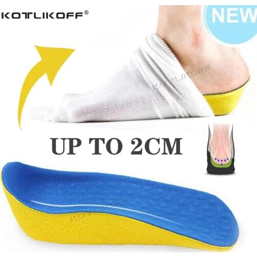 Height Increase Elevator Shoes Insole 2.0 cm Lift Taller In Sock Arch Support PU Pads Elevator For Women And Men Shoes Foot Care