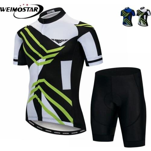 Weimostar Cycling Jersey Men Sets Ropa Ciclismo Bike Shirts Padded Bib Short Sets Cycling Clothing Breathable Cycling Suits Wear