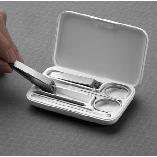Xiaomi Mijia Nail Clippers 5pcs Set Stainless Steel Trimmer Pedicure Care Earpick Nail File Anti-splash Nail Scissors