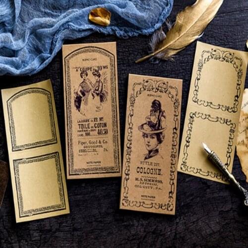 1pack /lot New Vintage Psalm Kraft Paper Memo Pad Notepad Stationery Memo Notes School Office Supply Student Prize Gift