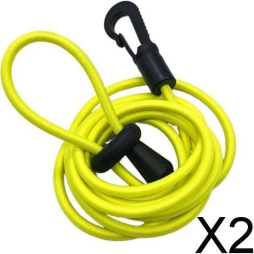 2xKayak Paddle Leash Boat Fishing Rod Safe Cord Holder Fluorescent Yellow