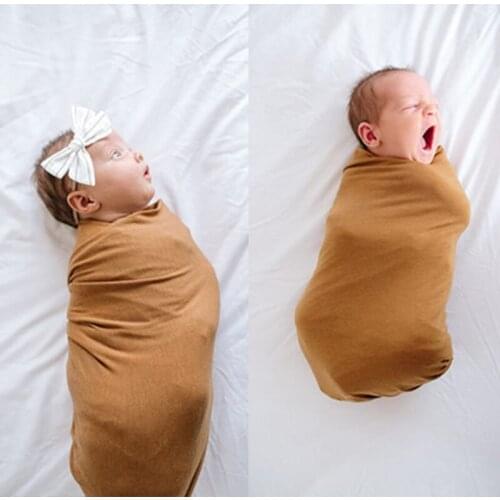 2 Pcs Baby Receiving Blanket Hat Set Sleepsack Swaddle Wrap Tail Knotted Cap Beanies Headwrap Kit for Newborn Infant Props 69HE