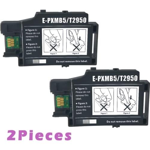2Pcs Compatible Wast Ink Container T2950 Maintenance Tank for Epson WorkForce WF100 WF-100W PX-S05B/S05W Printers