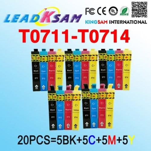 20pcs new compatible Ink cartridges compatibl for stylus DX8400 DX8450 DX9400 DX9400F T0711 T0712 T0713 T0714 full ink