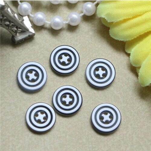 20 PCS/BAG---12.5MM DIY Round Shape White/Blue Color Plastic Button