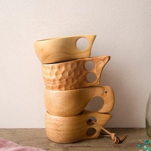 200ml Natural Wood Style Tea Mug Cup Gift Wooden Reusable Environmental Protection Tea Water Cup Hot
