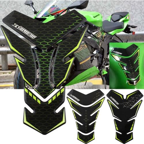 3D Motorcycle Sticker Decal Gas Fuel Oil Tank Pad Protector Case For Kawasaki ZX6R 636 ZX636 ZX-636 2018 2019 2020 2021