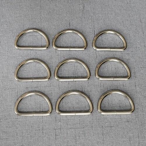 50 Pcs/Lot 32mm Silver Metal Hand Bag Purse Strap Belt Dog Collar Chain D Ring Buckle Clasp DIY Heavy Duty Strong Thickness