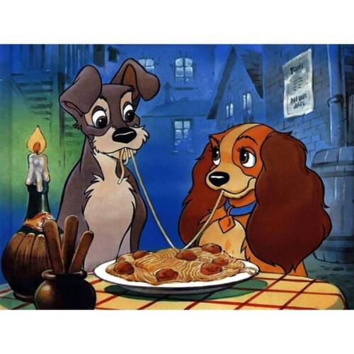 5D DIY Diamond Painting full Square Round lady tramp Diamond Embroidery Cross Stitch Rhinestone Mosaic decor for home and gift