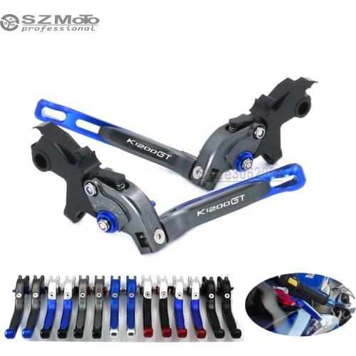 For BMW K1200GT K1200 GT 2003-2008 2007 Aluminum Motorcycle Folding Extendable Adjustable Brakes Clutch Levers With LOGO CNC
