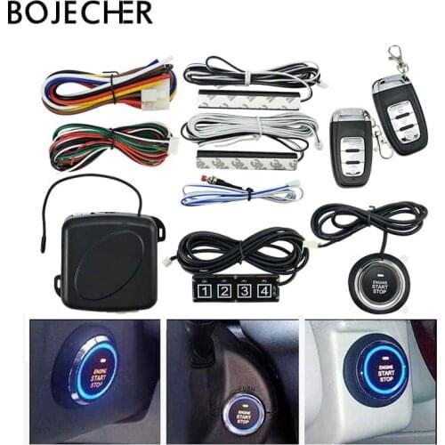 Car Alarm Engine Push One Start Stop Engine With Keypad Remote Control Keyless Entry System Push Button Car Accessory