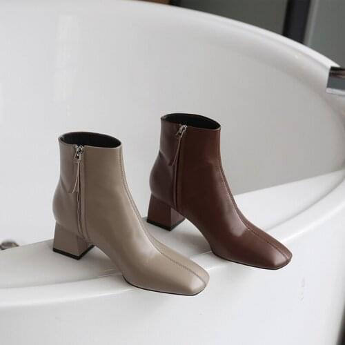 SKLFGXZY European Genuine leather Women boots Chelsea boots classic Female boots Autumn and winter boots Womens shoes