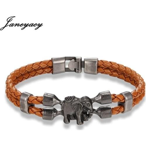 Janeyacy Brand 2018 New Retro Leather Bracelet Ladies Handmade Multi-Layer Ladies Bracelet Mens Bracelet Casual Party Gift