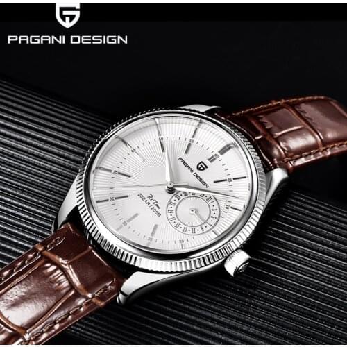 Pagani Design New Mens Wristwatch Casual Sports Quartz Clock Genuine Leather Strap Stainless Steel 200M Waterproof Reloj Hombre