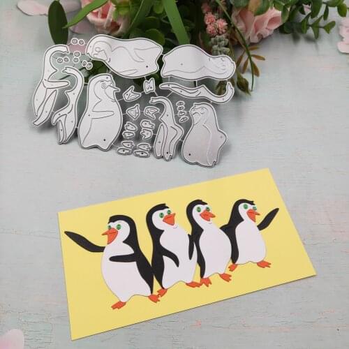 Four cute penguin Metal Cutting dies 2020 new DIY scrapbook paper card decorative craft embossed molds