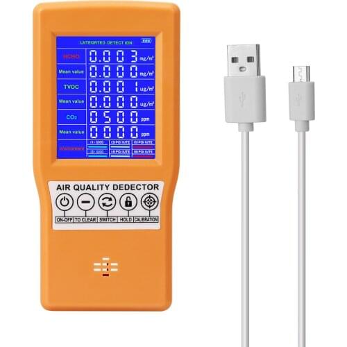 Digital CO2 Detector Tester Carbon Dioxide Meter Air Quality Detector Laser PM2.5 PM10 PM1.0 Detectors Air Quality Monitor