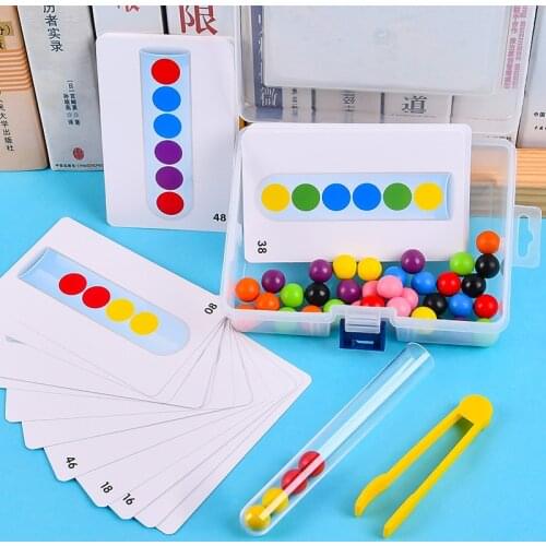 Childrens Educational Toys Clip Beads Wooden Ball Test Tube Baby Concentrated Logic Fine Motor Training Fun Teaching Aid Game