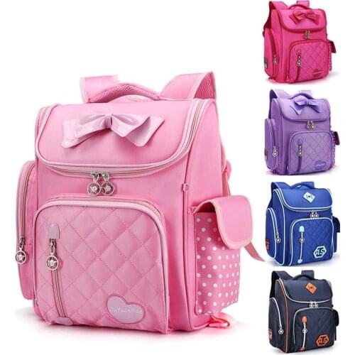 Kids backpack primary students school bag low grade 6-12 years ultra light pupils school bag girls burden ridge children