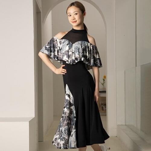 Elegant Ballroom Dance Dress Women Waltz Dance Wear Summer Designer Clothes Performance Costume Modern Dance Outfit JL3010