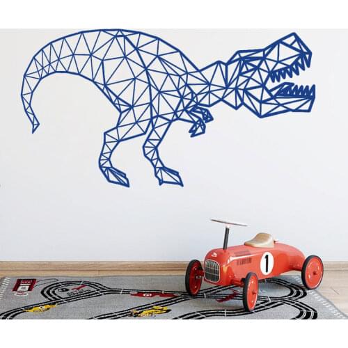 Geometric T-Rex Dinosaur Wall Stickers Decor Wall Decals For Kids Baby Removable Room Decor Wall Art Bedroom Cx324