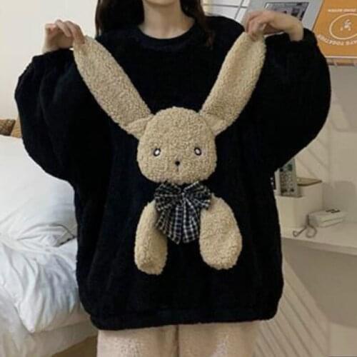 Sweet Girl Spring/Autumn New Japanese Lolita Girl Kawaii Rabbit Doll Sweater Harajuku Preppy Cute Gentle Fairy Soft Girl Hoodie