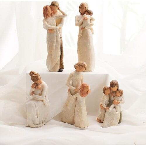 [Artistic] Nordic Style Love Family Resin Figure Figurine Ornaments Family Happy Time Home Decoration Human Statue Crafts