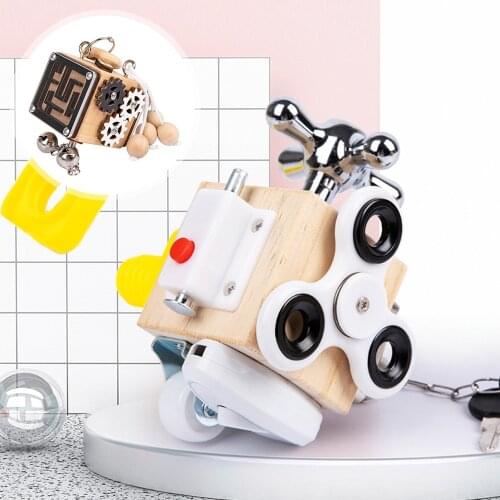 Intellectual Montessori Educational Toy Wooden Busy Board Cube Kids Hand-on Ability Training Luck Box Fidget Baby Toys for Boys