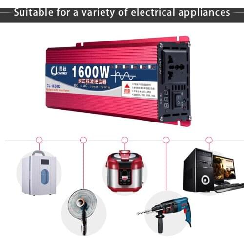 Pure Sine Wave Inverter 12V/24V To AC 220V 1600W 2200W 3000W Voltage Transformer Power Converter Solar Inverter