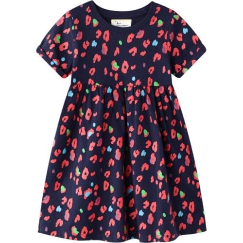 Jumping Meters Summer Girls Clothing Cotton Print Princess Party Dresses for Baby Girls Tutu Cute Costume Dresses Children