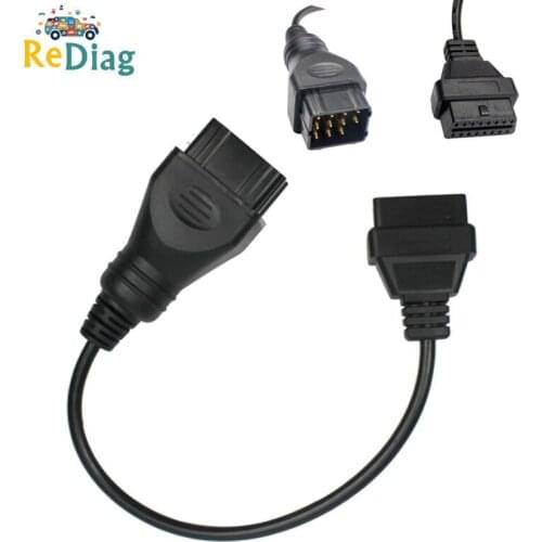 For Renault 12Pin Male to OBD2 OBDII for Renault 16Pin Female Car Diagnostic Tool Adapter Converter Cable Free Shipping
