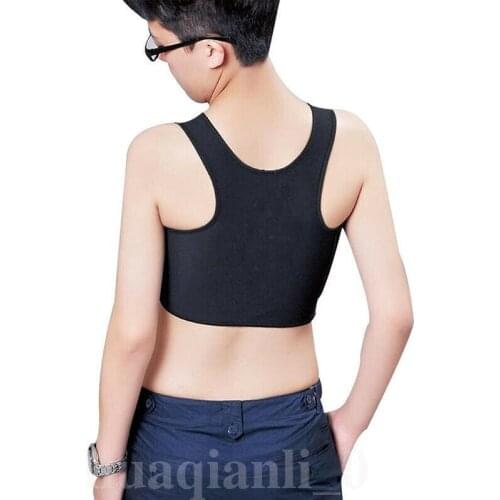 Short Chest Bustiers Vest Breathable Buckle Binder Trans Lesbian Tomboy Bustiers Tops Women Costume