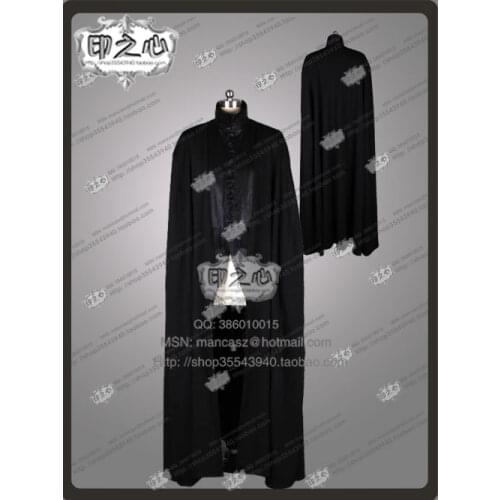 2016 Movie Deathly Hallows Severus Snape Cosplay Costume Black Robe Halloween Uniforms