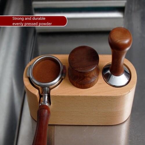 Coffee Maker Tamper Mat Solid Wood 58mm Espresso Machine Handle Bracket Presser Corner Coffee Filter Tamper Holder Barista Tools